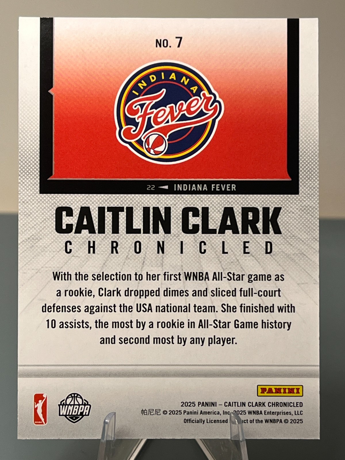 2025 Panini Caitlin Clark Chronicled Holo #7 Caitlin Clark Indiana Fever