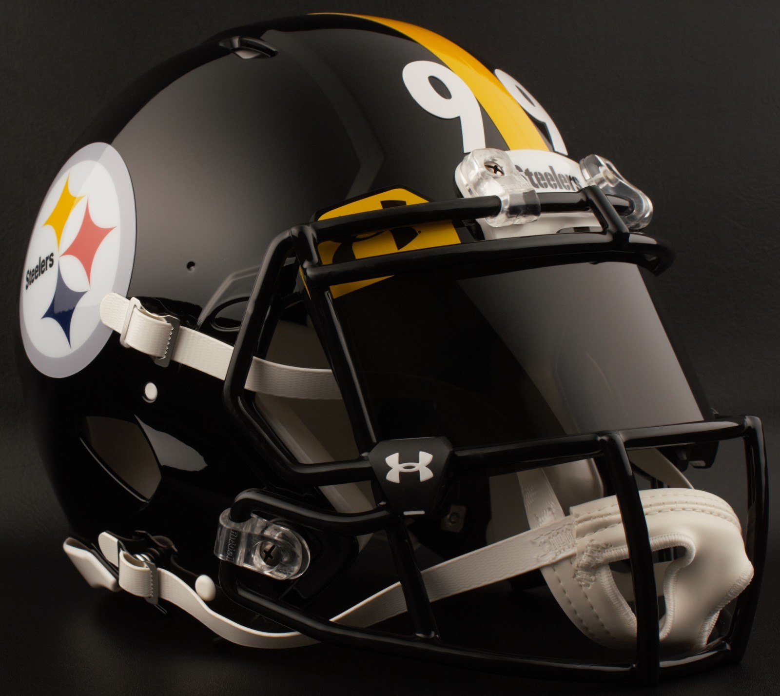 PITTSBURGH STEELERS NFL Football Helmet with BLACK-TINT Visor / Eye Shield