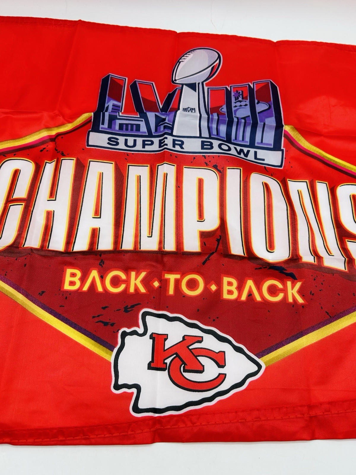 2024 Kansas City Chiefs Red Friday Flag, Collector Series #11 Back To Back Wins
