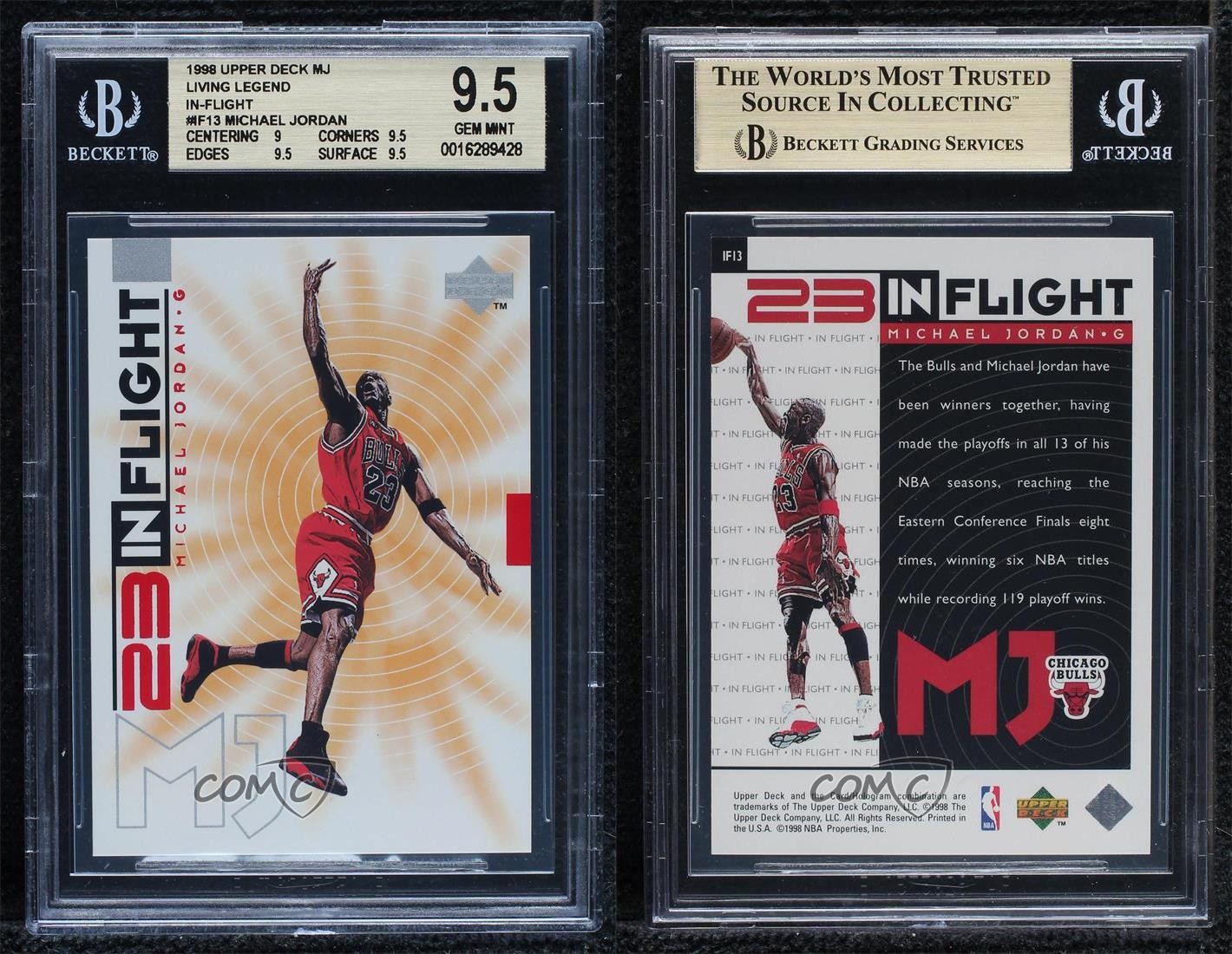 1998-99 Upper Deck Living Legend 23 In Flight Michael Jordan #IF13 HOF 0q3