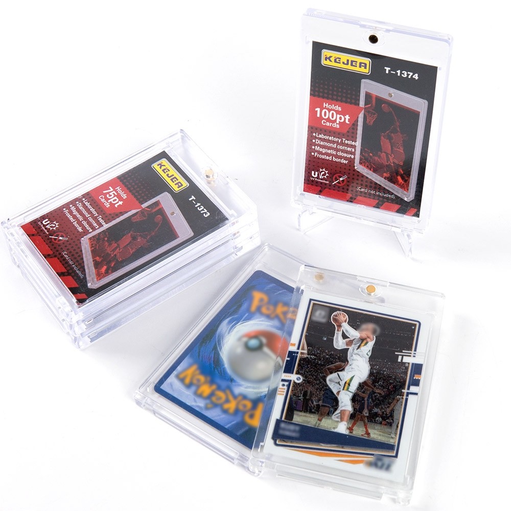 30 Pk 35pt Trading Card Pokemon, MTG, Sports Magnetic Card Holders UV Protection