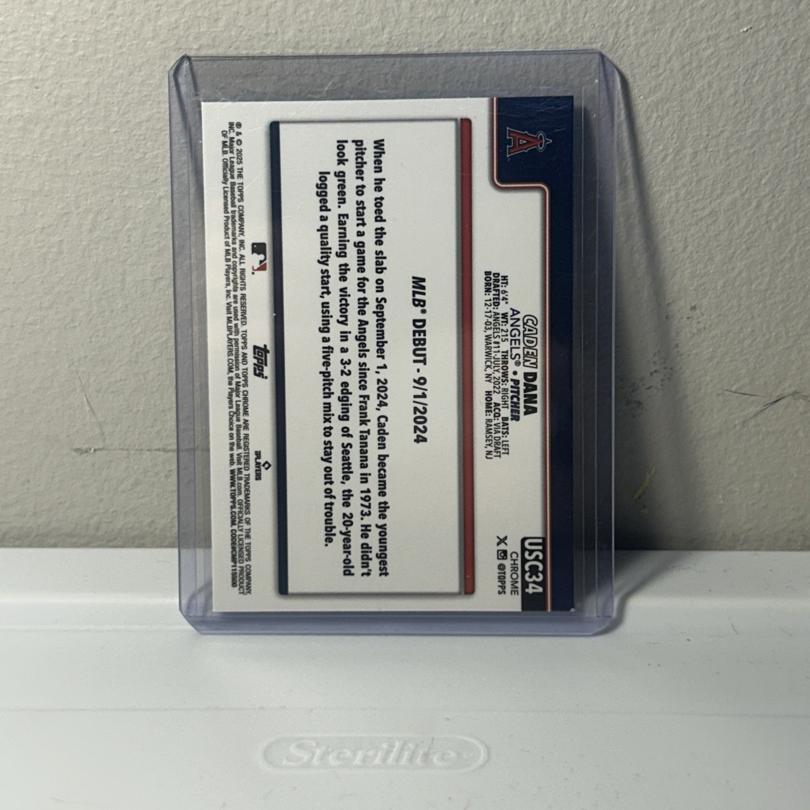 Topps Chrome Purple Raywave Caden Dana Rookie #USC34 /250 Angels