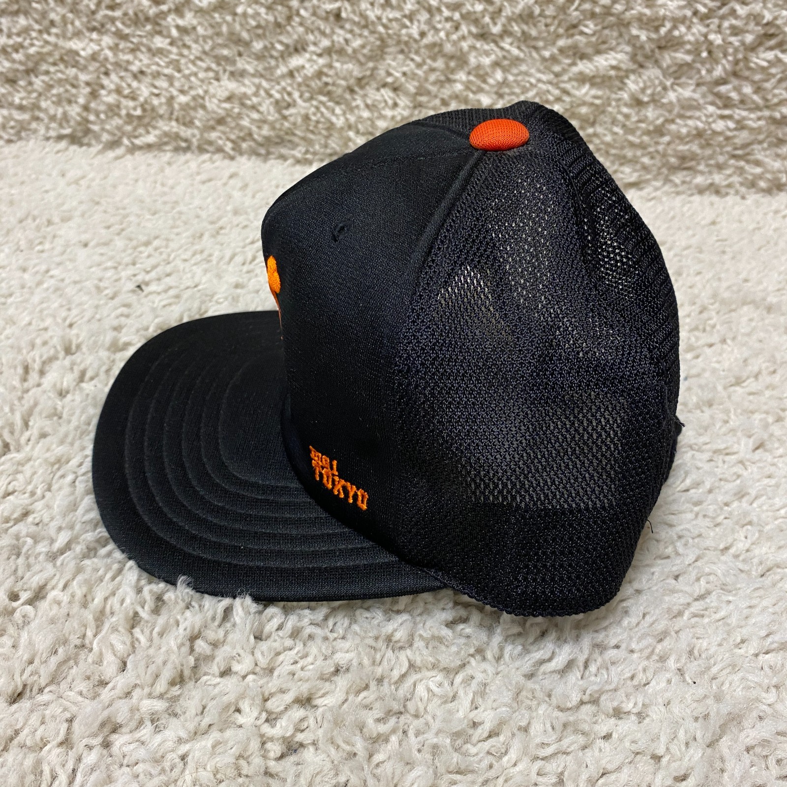 Big1 Tokyo Yomiuri Giants Hat Zipback Mens Black Orange Japan Baseball Mesh Mens