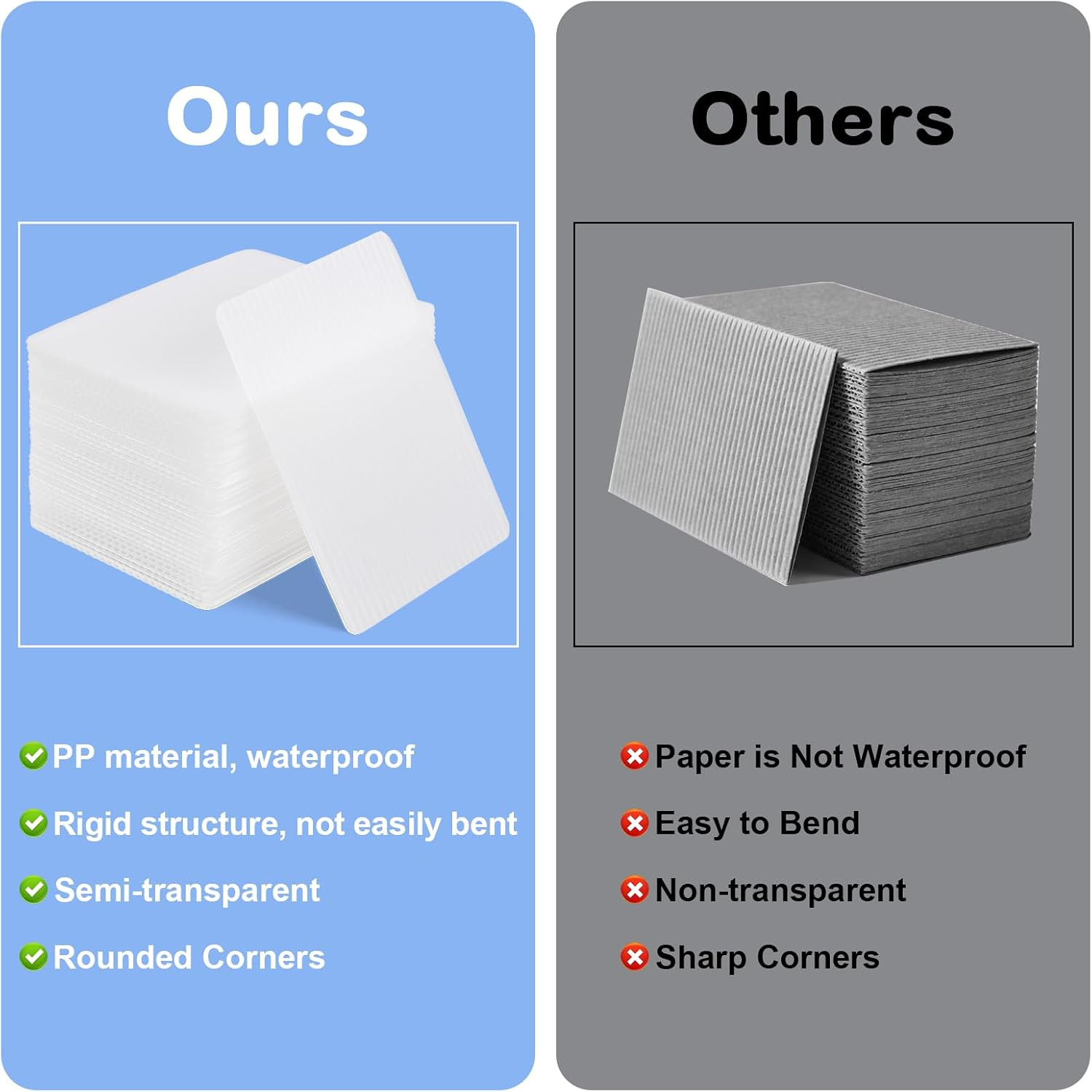 Trading Card Shipping Protectors, White, 200 Pack | Sturdy Semi-Transparent Reus
