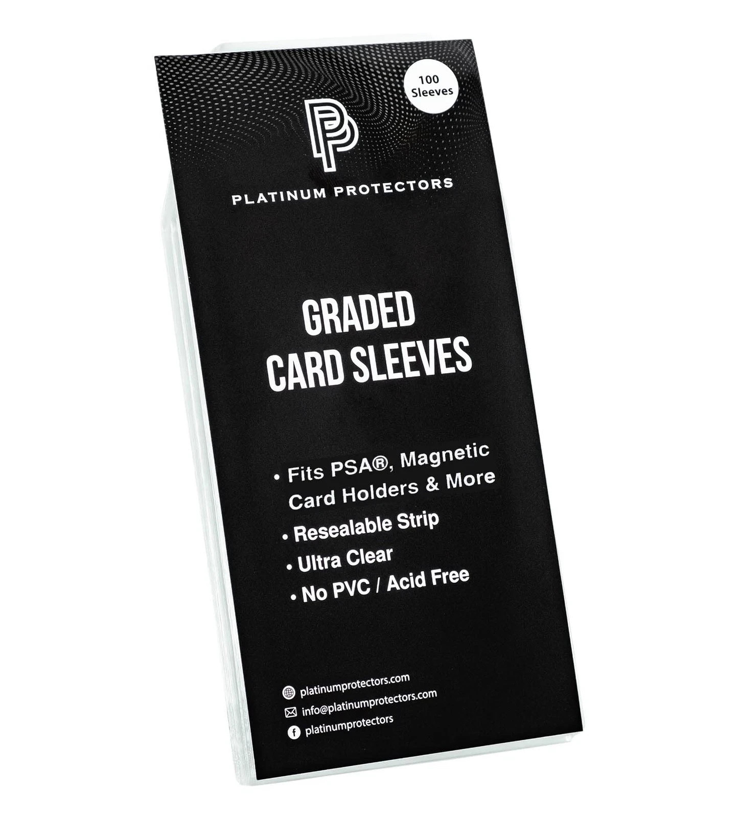 Resealable Graded Card Sleeves for PSA, CGC and TAG Slabs (100 Pack) 100