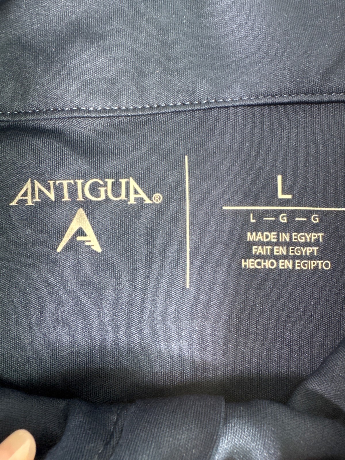 Antigua Michigan Pullover Jacket Mens L Navy Blue Polyester Sport Comfort Light