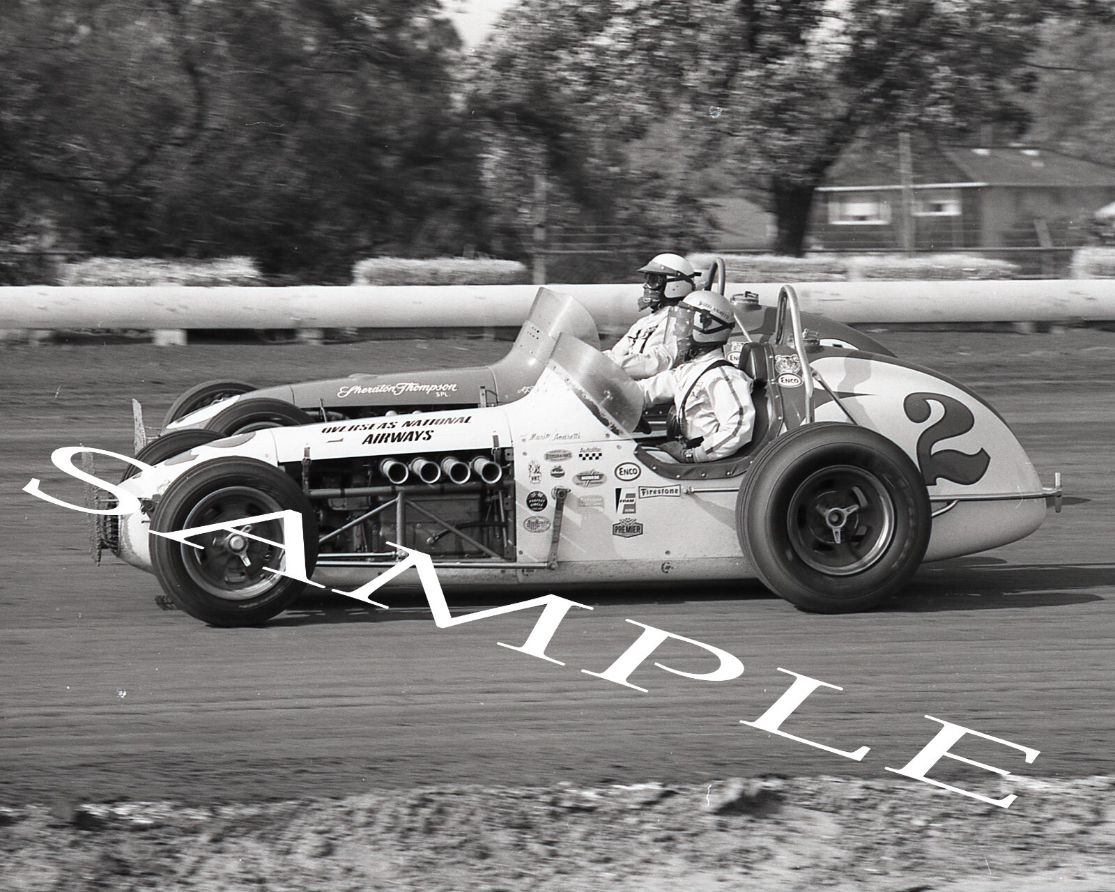 MARIO ANDRETTI & AJ FOYT 1968 USAC GOLDEN STATE 100 SPRINT CAR 8X10 GLOSSY PHOT0