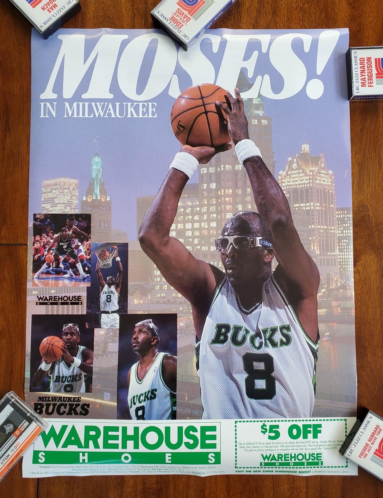 Vintage Milwaukee Bucks Poster Option PICK 1: Nice Moves, Moses Malone, Pollard