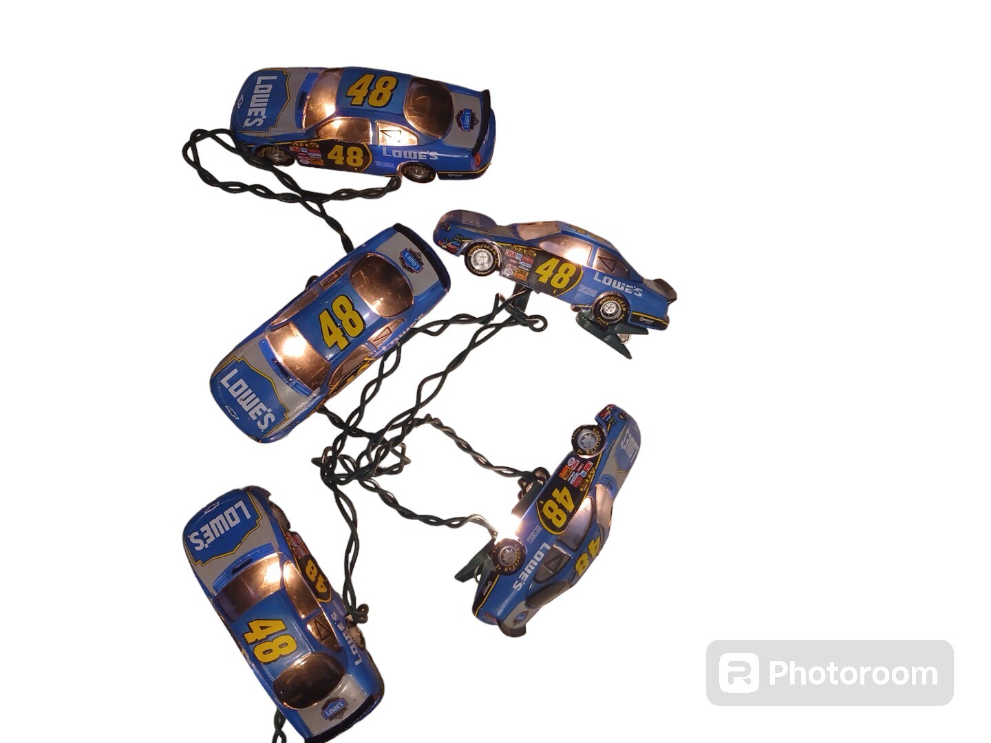 Nascar Vintage Jimmie Johnson String Lights 2 Sets Total Of 10 Car Lights *WORK*