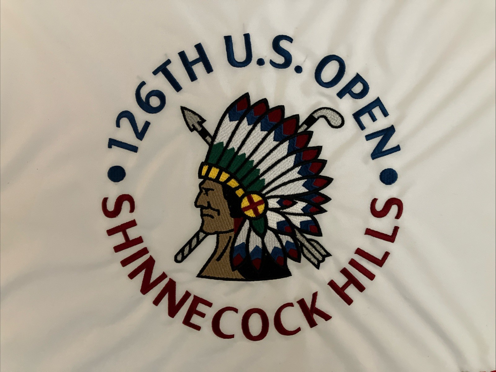 2026 US Open Flag Shinnecock Hills white embroidered pin flag Brand new!