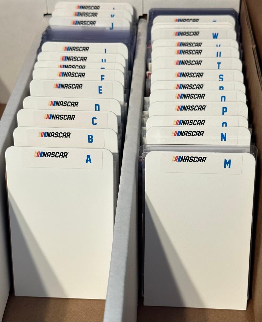 (26) TALL Sports Card Dividers with 26 FREE NASCAR A-Z Labels Set