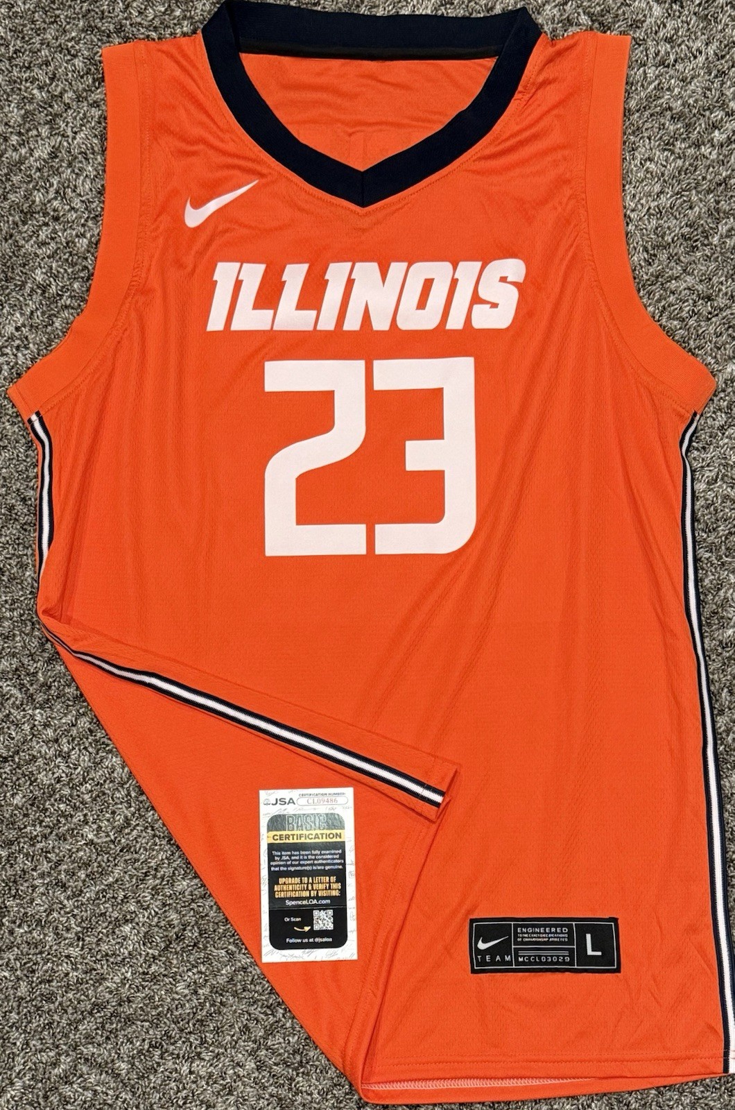 Keaton Wagler Signed Fighting Illini Nike Authentic Jersey (JSA)