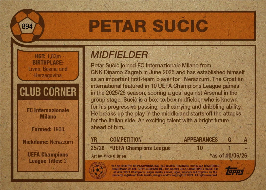 Clara Serrajordi RC & Petar Sucic RC UCC Topps Living Set 893 & 894 Presale