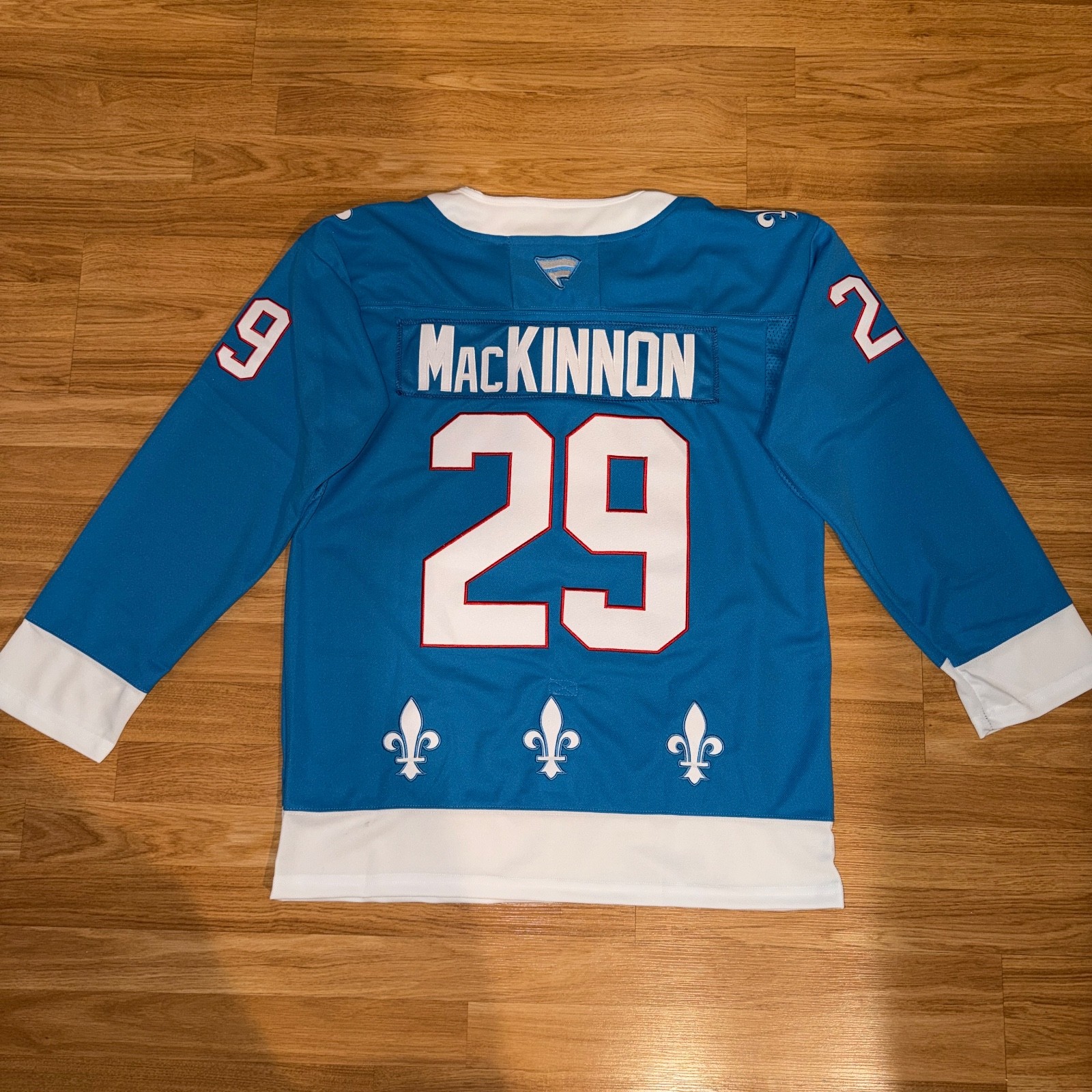Colorado Avalanche Quebec Nordiques Nathan Mackinnon Stitched Blue Retro Jersey