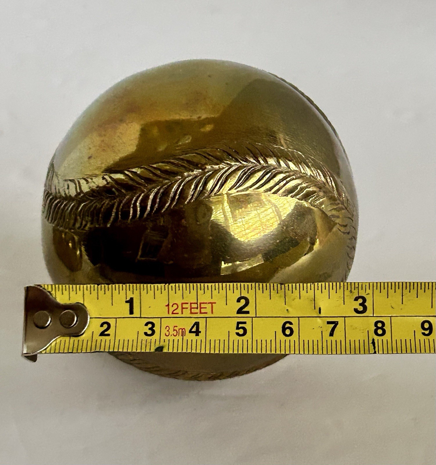 Vintage 2 Pc Brass Paperweight Baseball & Baseball Glove Made In India 4.5”x3”