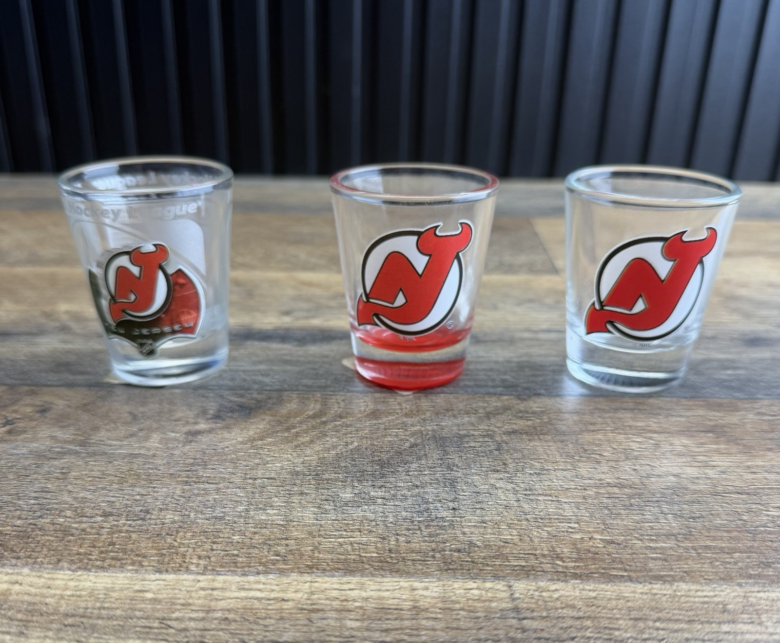 NHL New Jersey Devils 2.5 oz Logo Shot Glass Set of 3