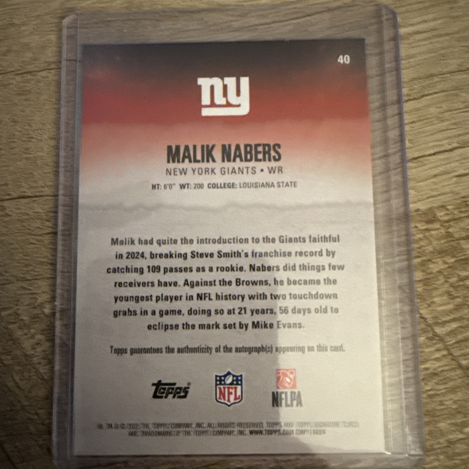 2025 Topps Signature Class Malik Nabers Auto Orange Lava /50 SSP NY Giants🏈💎🔥