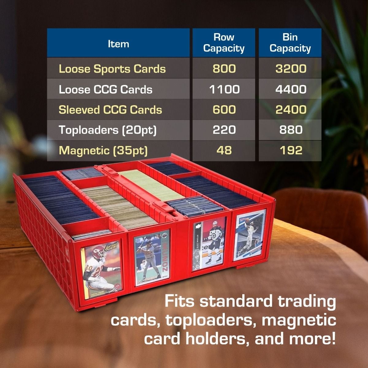 1 BCW 3200 Red Plastic Collectible Card Bin