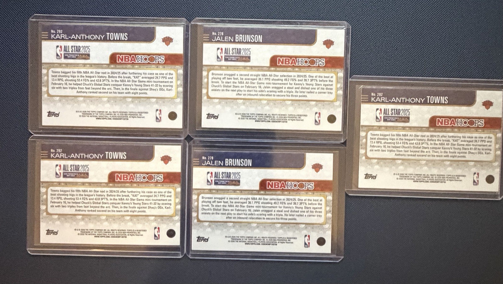 Topps New York Knicks 2024-25 13 Card Lot Brunson Towns Bridges Hoops