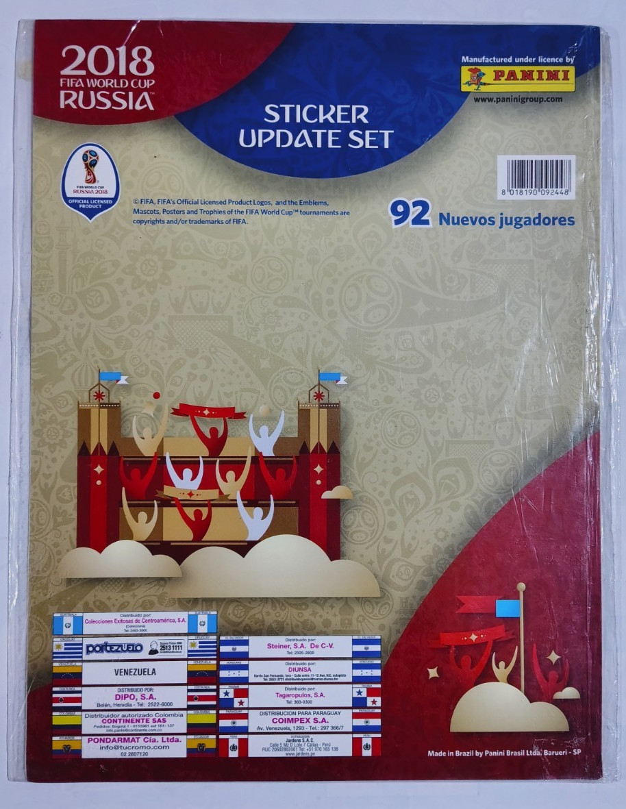 FIFA WORLD CUP RUSSIA 2018 PANINI UPDATE SET 92/92 STICKERS