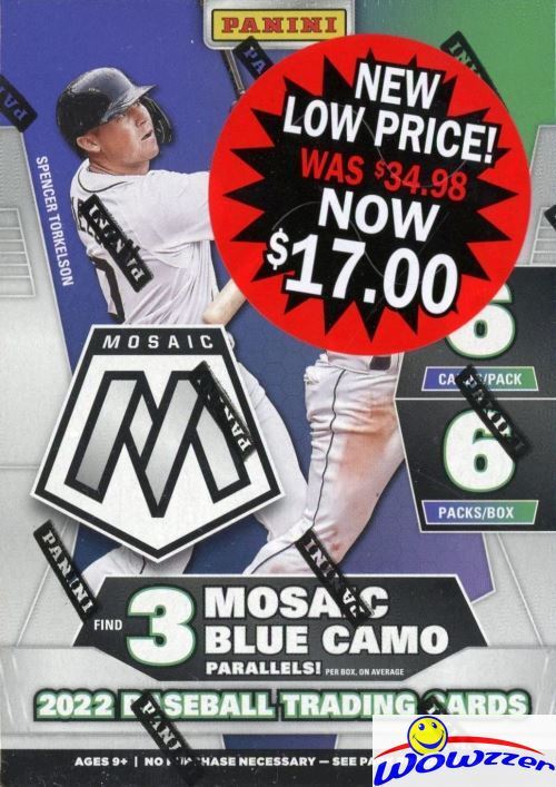 2022 Panini Mosaic BASEBALL EXCLUSIVE Sealed Blaster Box-BLUE CAMO PARALLELS!