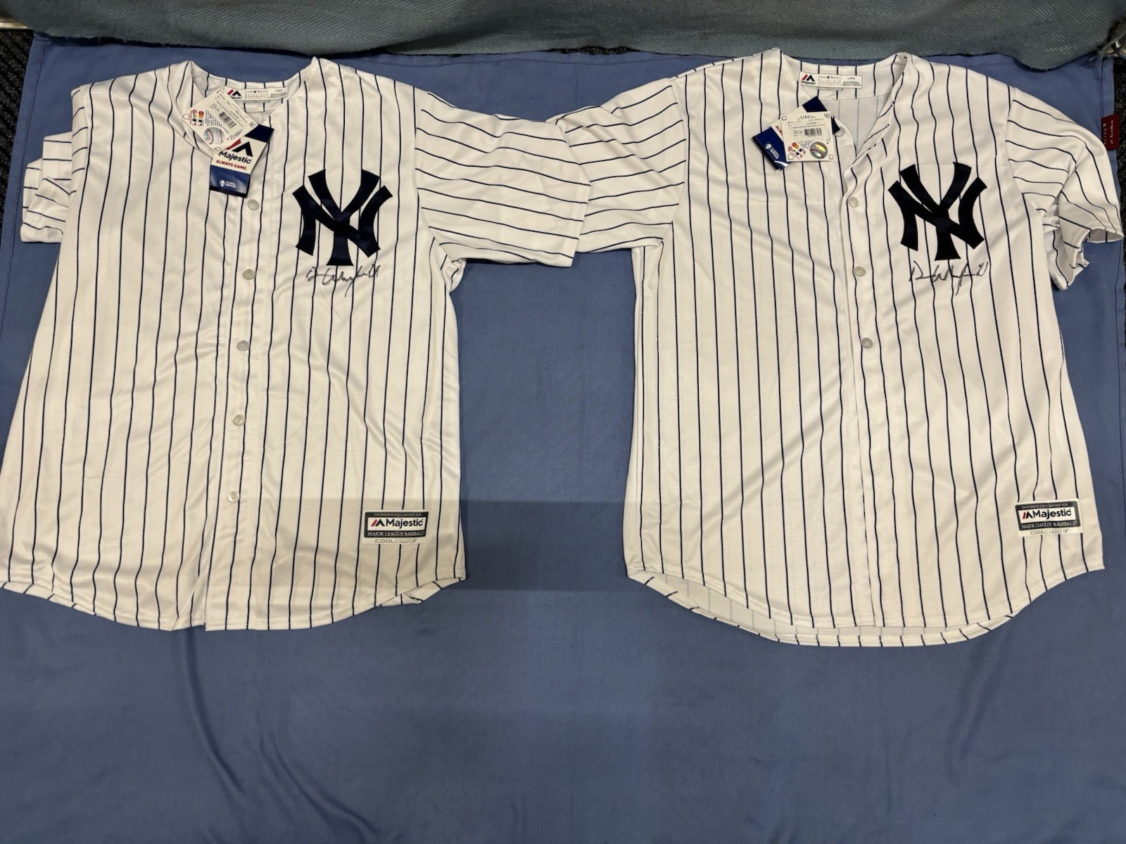 Lot Of 5 New Your Yankees Jersey Cool Base Mens Size LG Youth 14/16 10/12 8/9