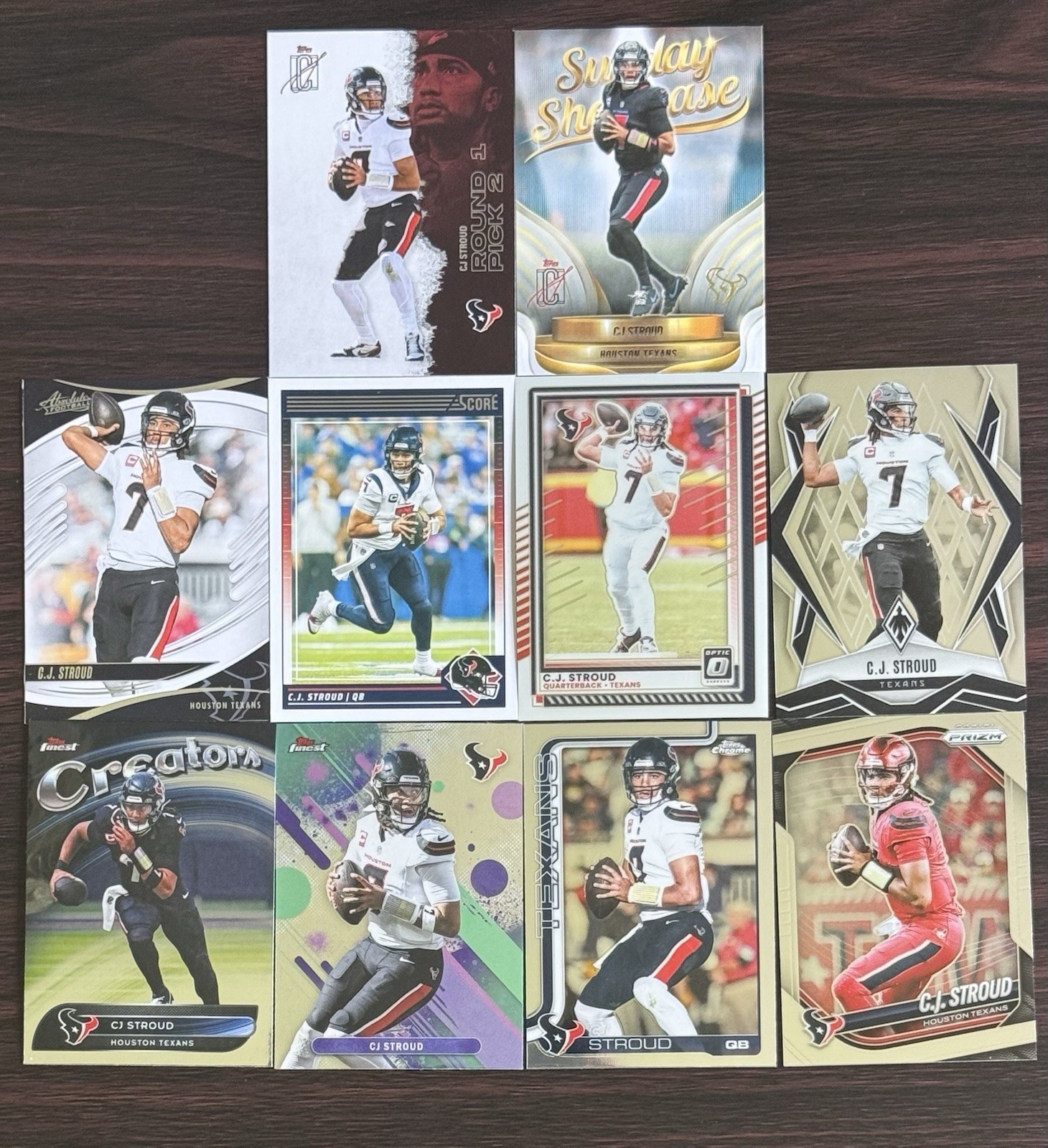 CJ Stroud 10 Card Lot 2024-25 Finest Creators Chrome Prizm Optic Texans