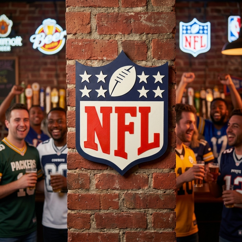 NFL Shield Wall Shelf Desk Sign 3D Football Fan Decor Man Cave