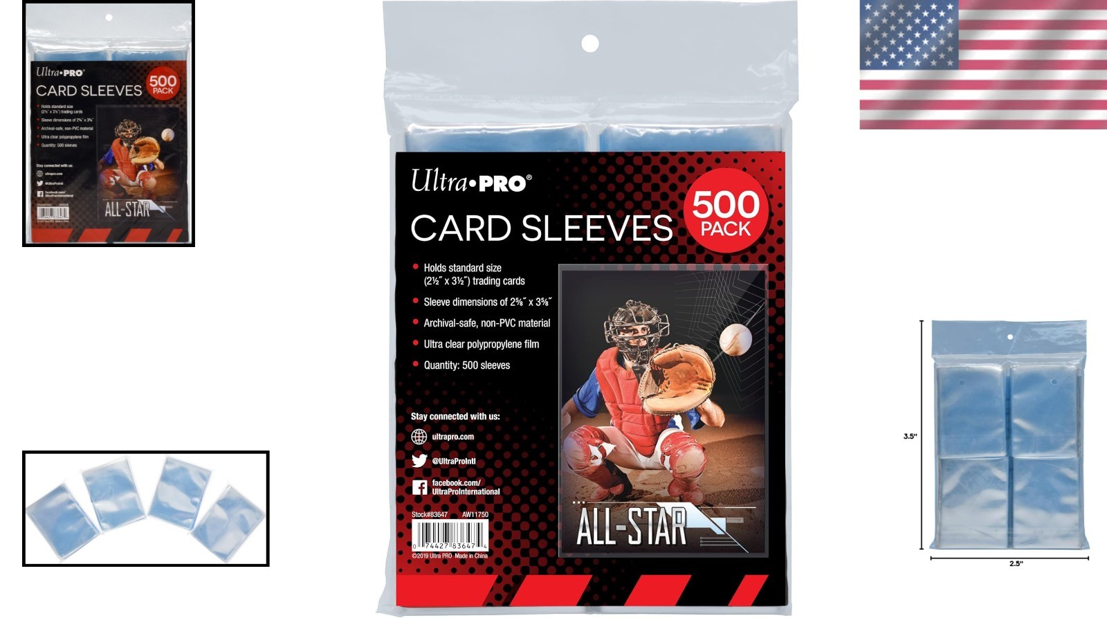 Clear Card Sleeves 2.5×3.5 Inch Pack of 500 Polypropylene Protectors for Trad…