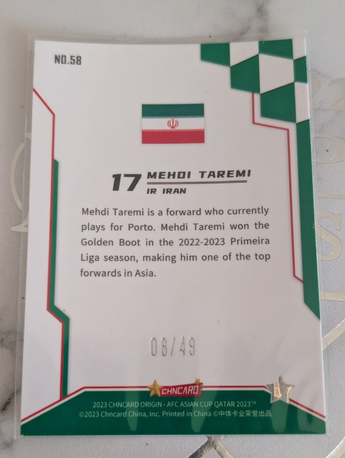 2023 CHNCARD AFC Asian Cup 🫶 Mehdi Taremi 🇮🇷 ⛱️ 🔵 /49 Olympiacos. Rare Iran