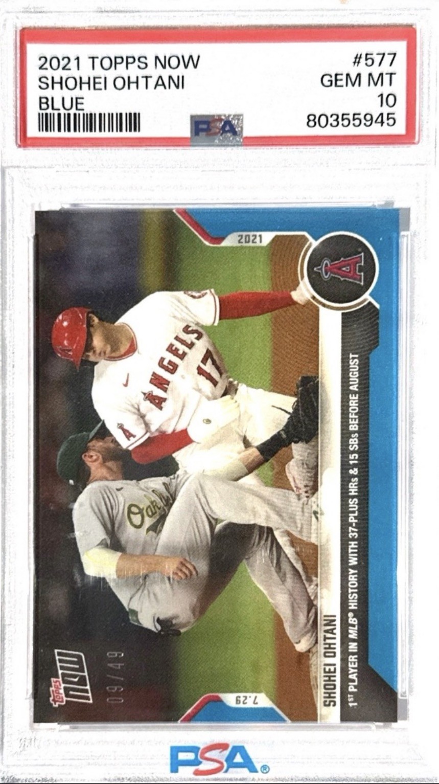 *RARE* 2021 Topps Now SHOHEI OHTANI #577 Blue 09/49 PSA 10! SSP POP 4 🔥🔥🔥