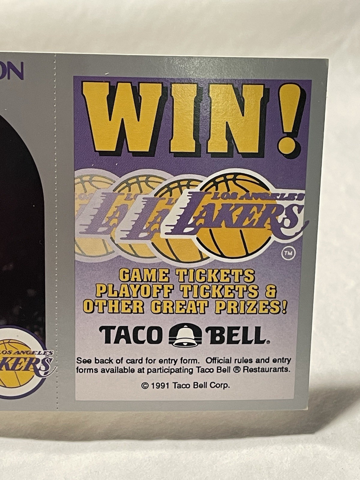 1990 NBA Hoops Lakers 3 Card Taco Bell Promo Contest Magic Johnson MVP Card 🔥