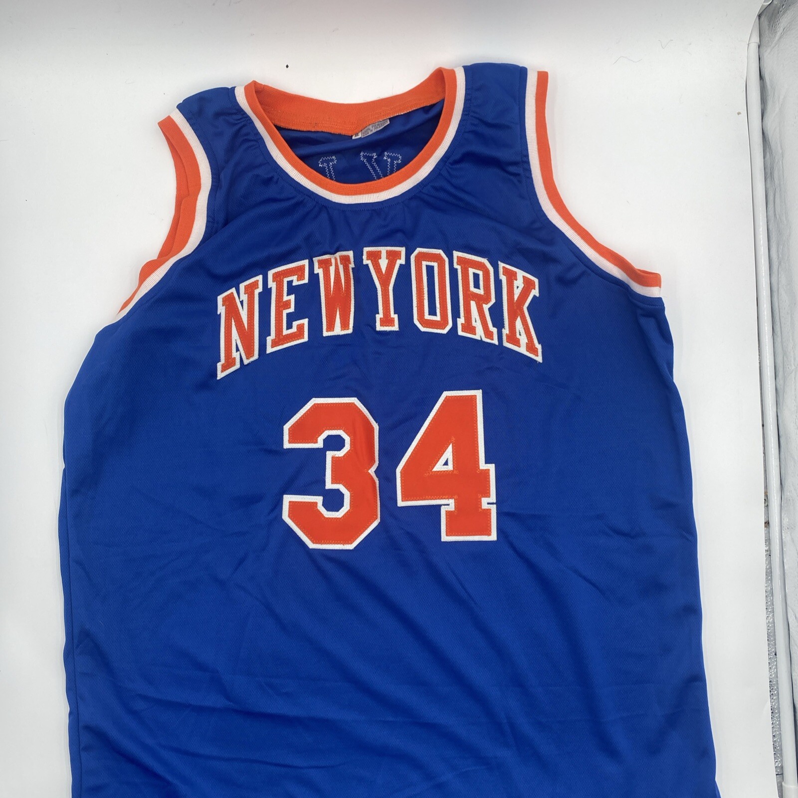 Charles Oakley Signed Auto Autographed New York Blue Custom Jersey Tri Star