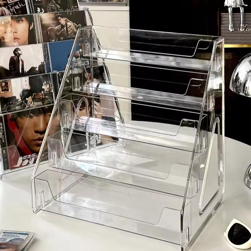 Card Display Stand 5-Tier Acrylic Organizer Clear Graded Card Shelf for Desk US
