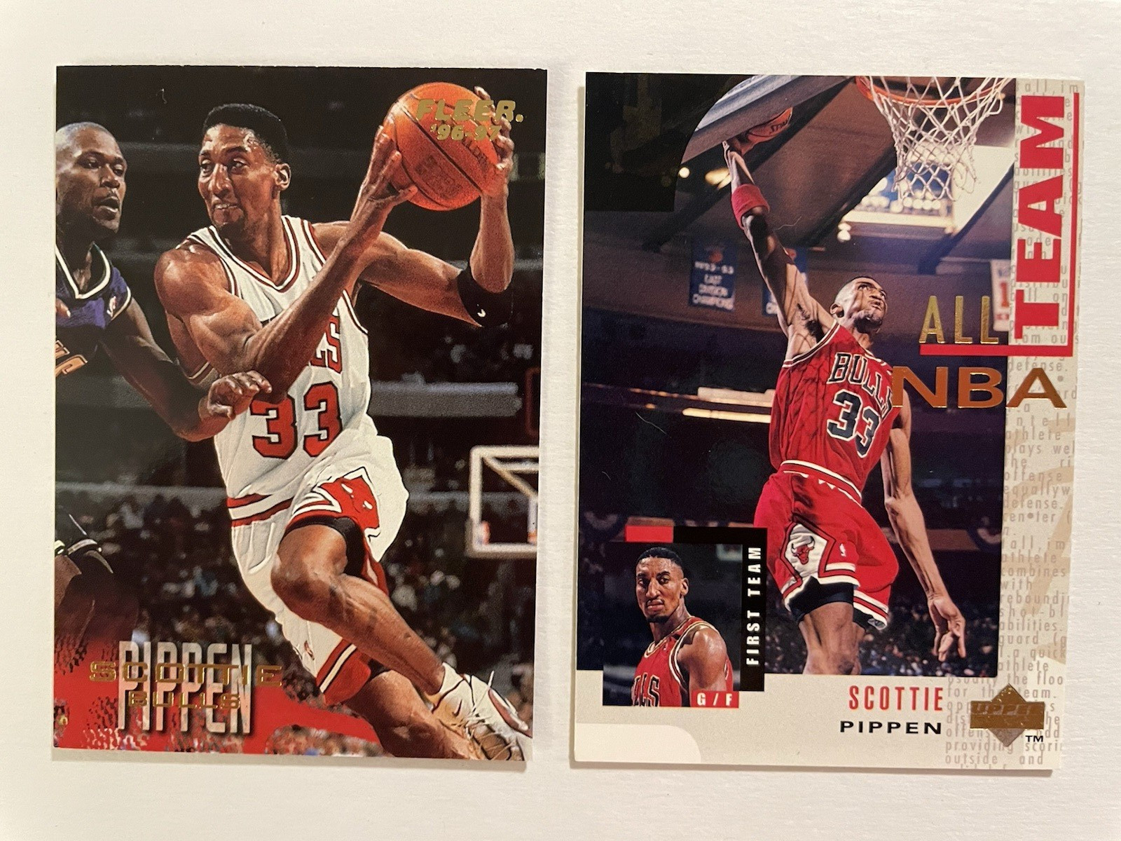 Scottie Pippen 20 Card Lot, Various Years and Sets, Inserts and Base, Bulls HOF