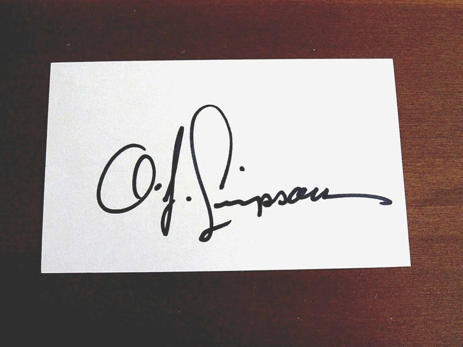 OJ SIMPSON BUFFALO BILLS HOF SIGNED AUTO VINTAGE INDEX CARD PSA/DNA LETTER