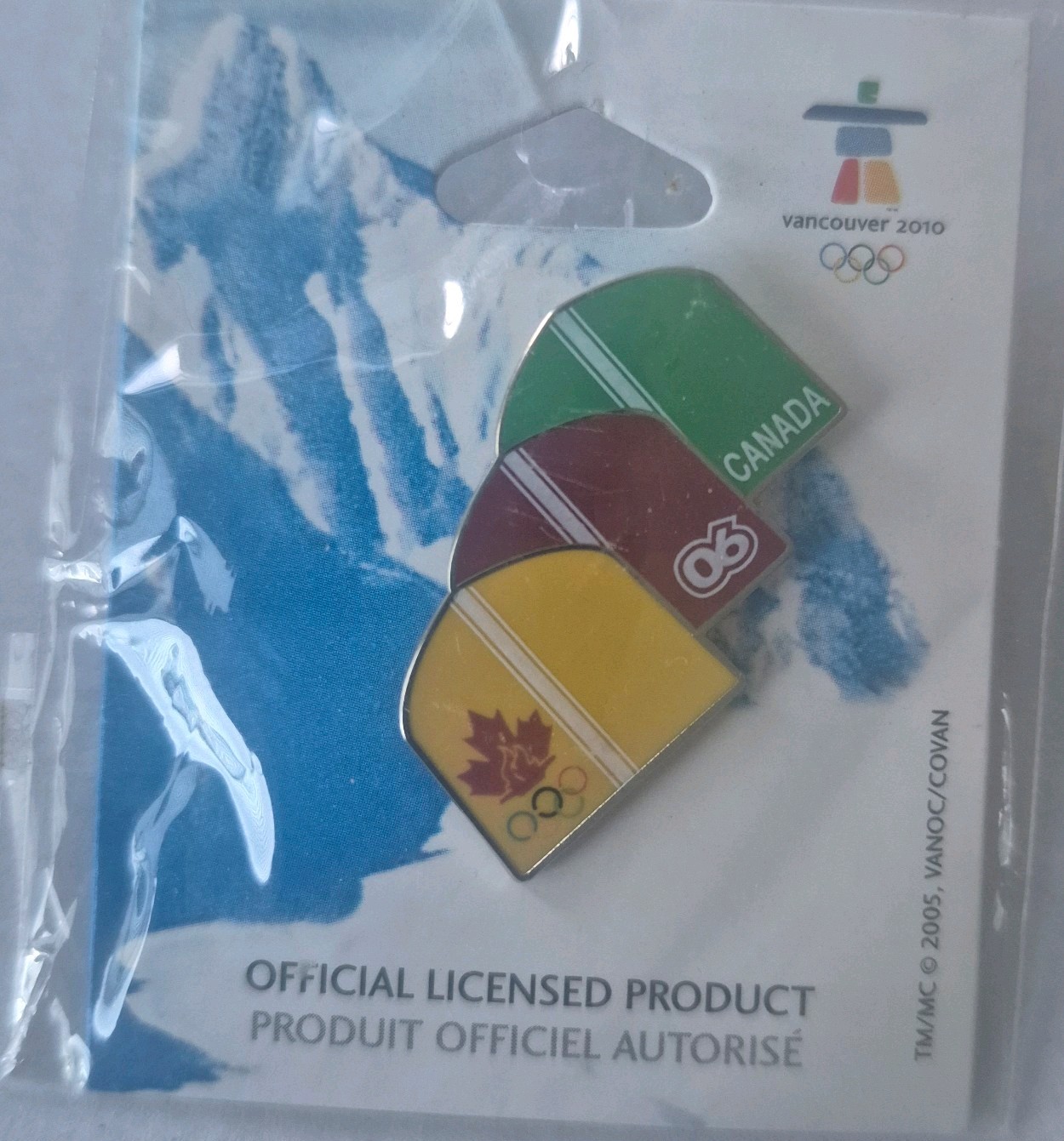 4 Collectible Vancouver Winter Olympics 2010 Pins New Never Opened plus Decal