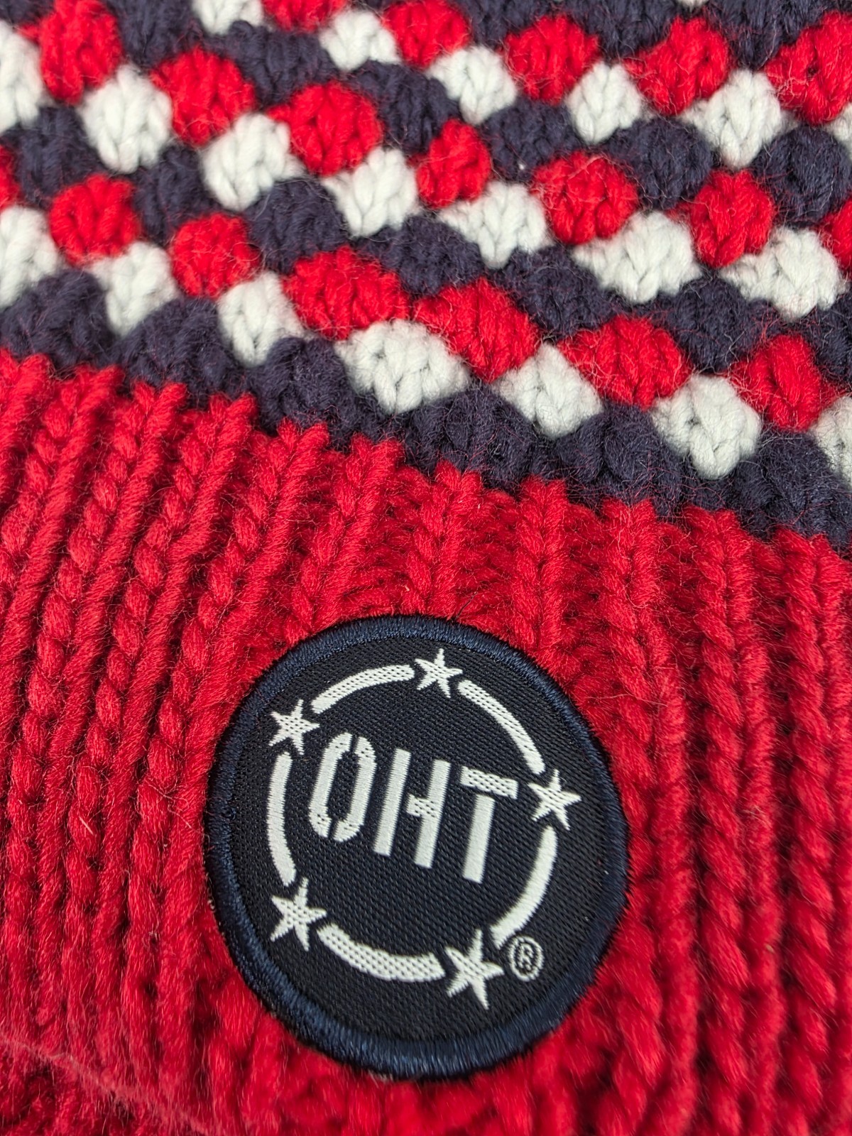 NEW Fresno State Bulldogs Red Navy Colosseum Knit Beanie Cap Pom Stocking Hat OS