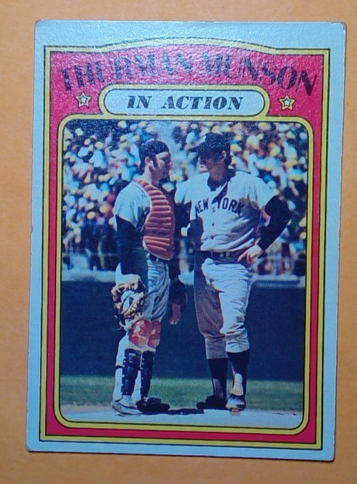 1972 Topps Thurman Munson 442 In Action HOF New York Yankees