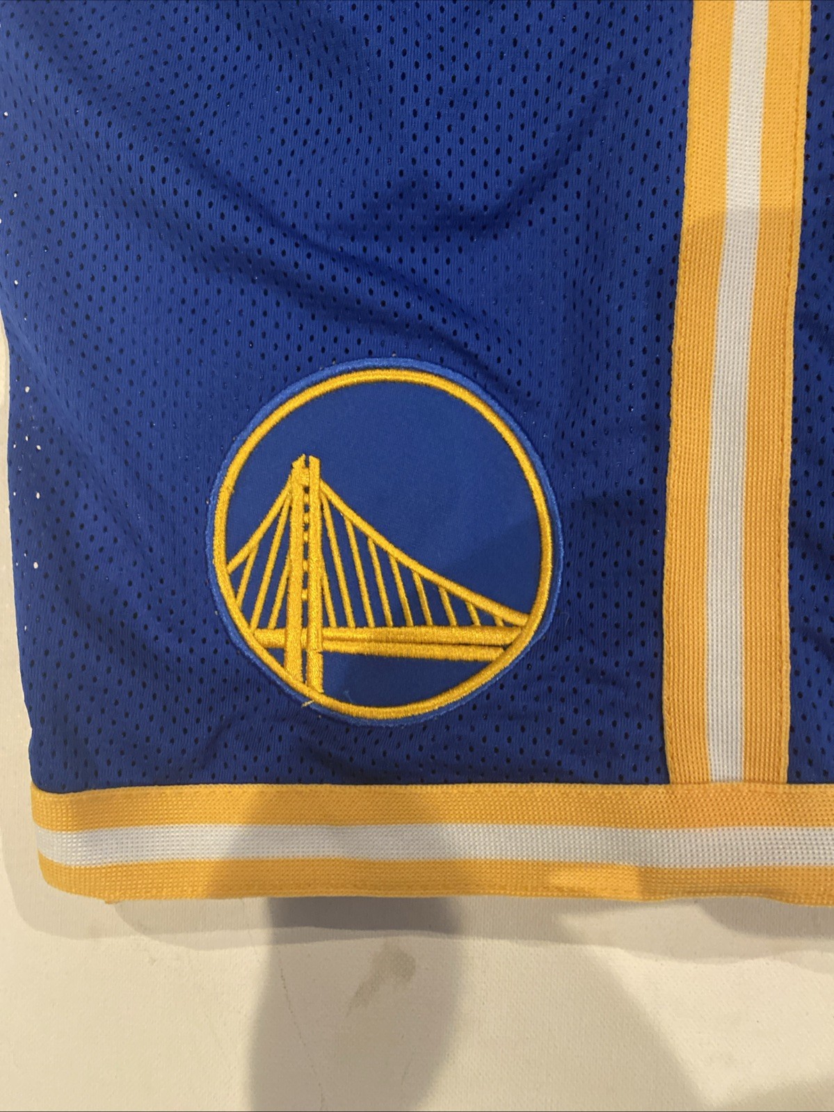 Golden State Warriors Basketball Shorts Mens XL Retro NBA Mesh Shorts Royal Gold