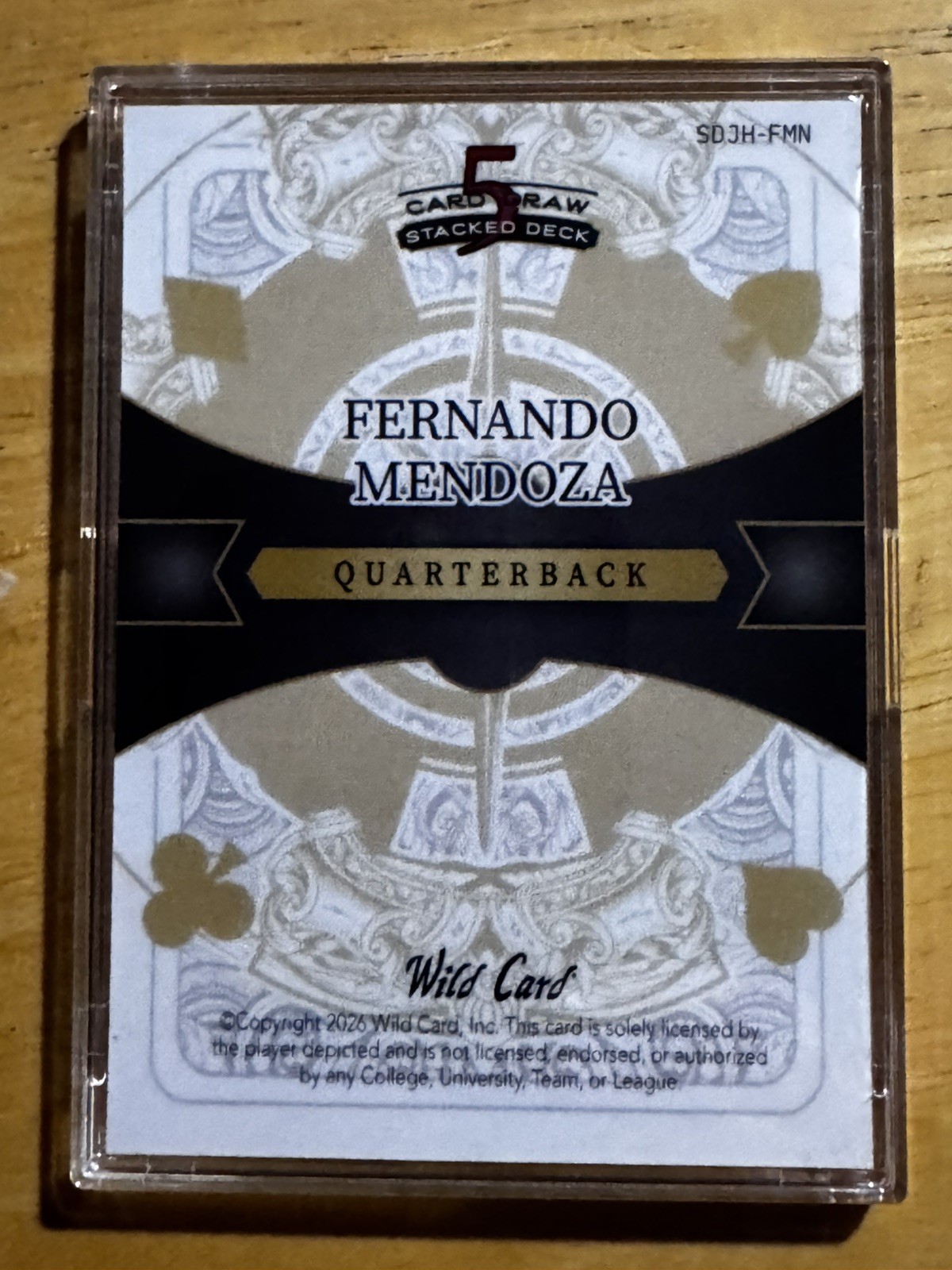 Wild Card 2026 5 Card Draw Rookie Fernando Mendoza Football /3 Raiders K hearts