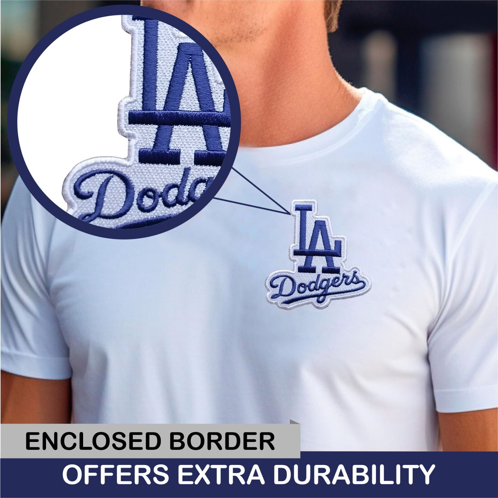 Los Angeles Dodgers Baseball Iron On Patch – Sew Patch – Embroidered Patch 4″x4″