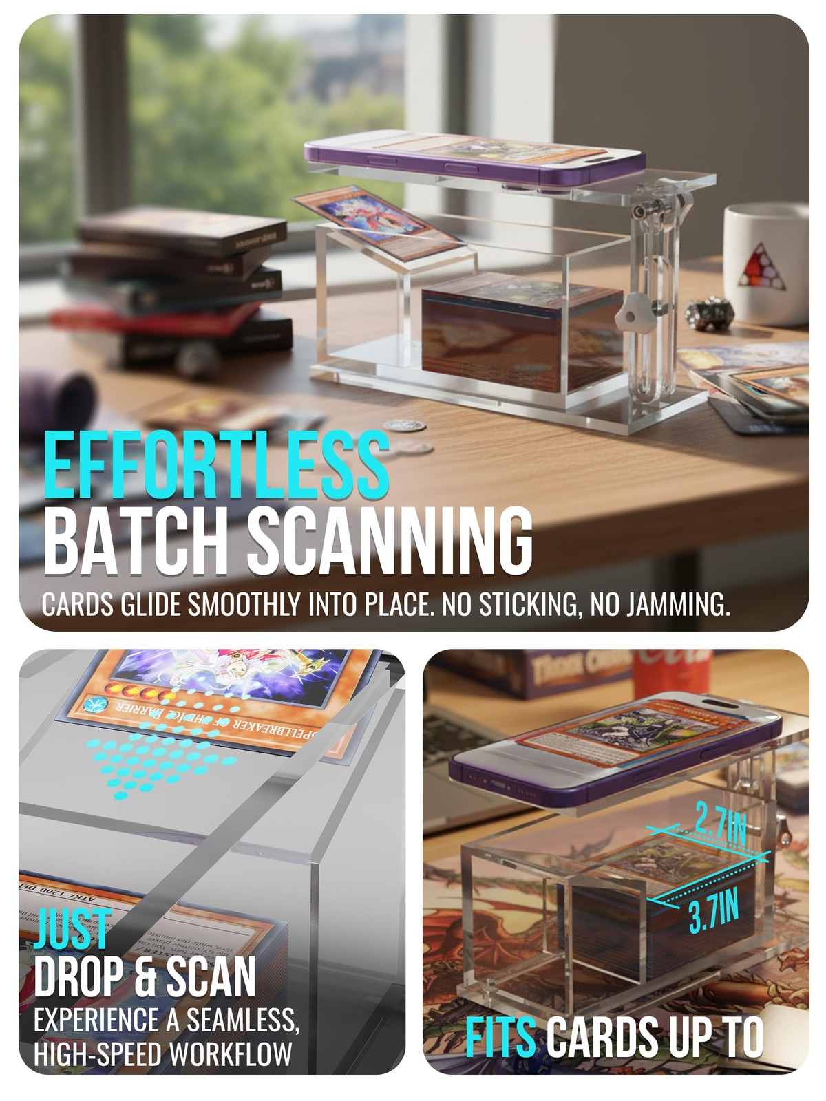 Adjustable Height Trading Card Scanner Ã¢â‚¬â€œ MTG & TCG Card Scanner Stand Sha