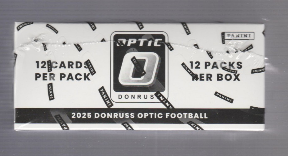 2025 PANINI OPTIC FOOTBALL FACTORY SEALED JUMBO CELLO FAT PACK BOX – 144 CARDS