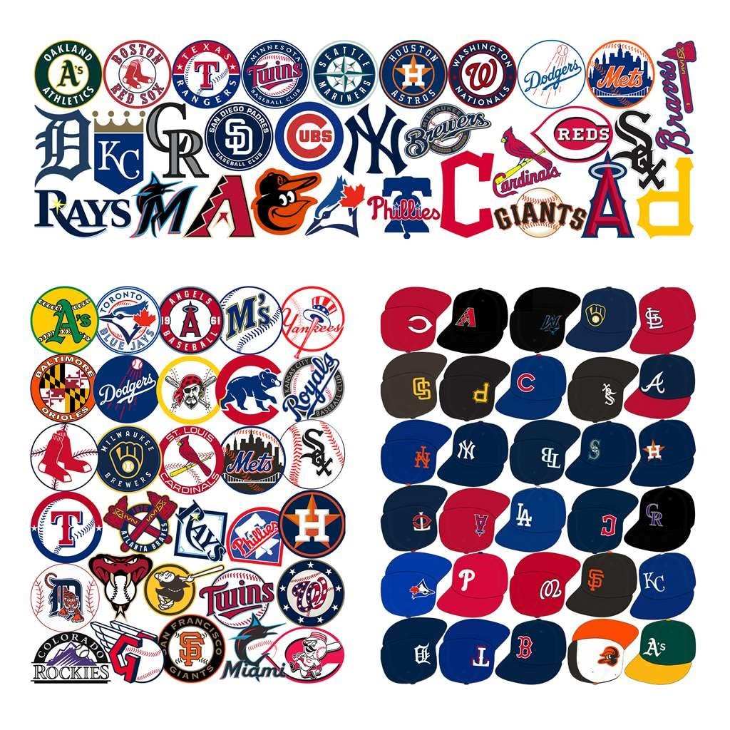100 Pcs Sports Stickers,Baseball Stickers,Baseball Team Logo Decals,Hydroflas…
