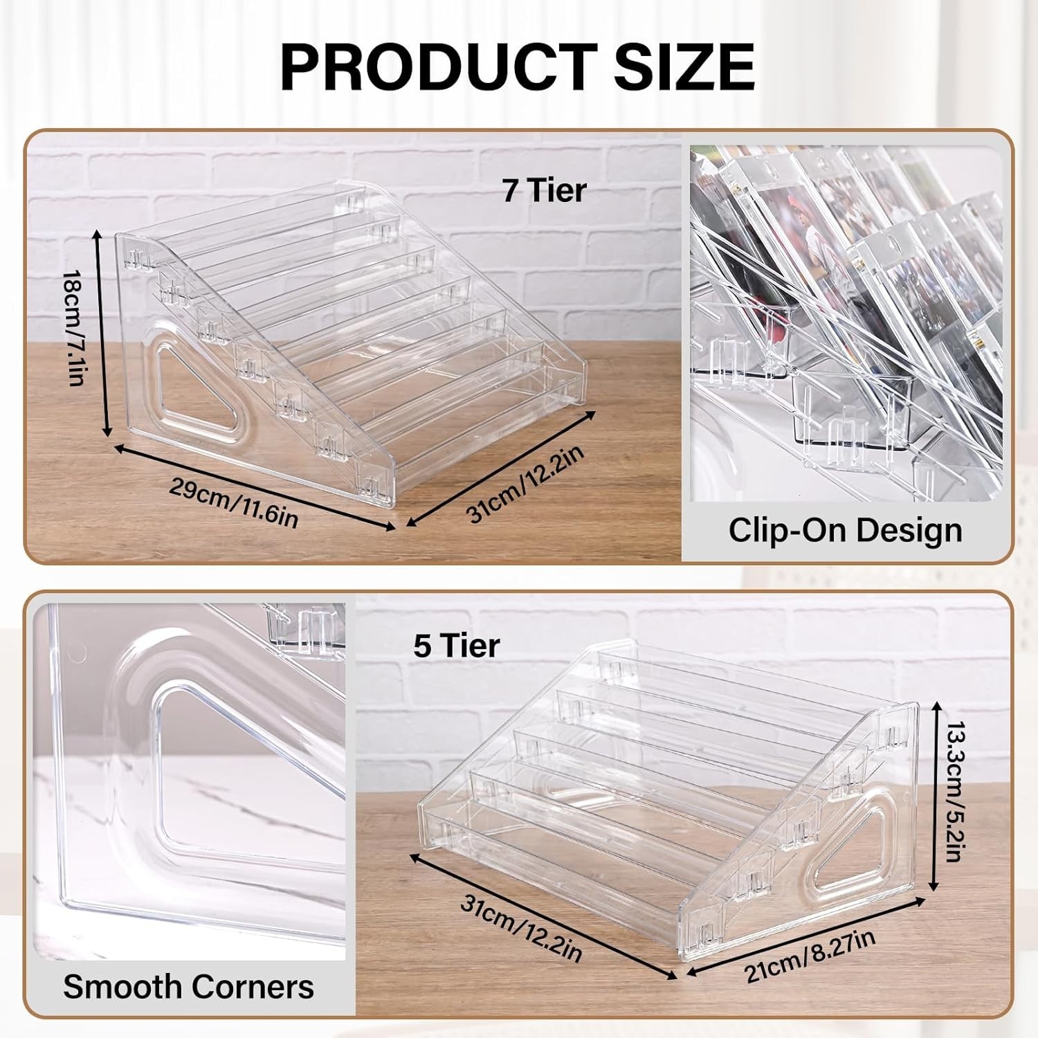 5 Tier Acrylic Card Display Stand for Trading Baseball PSA Sports Collection