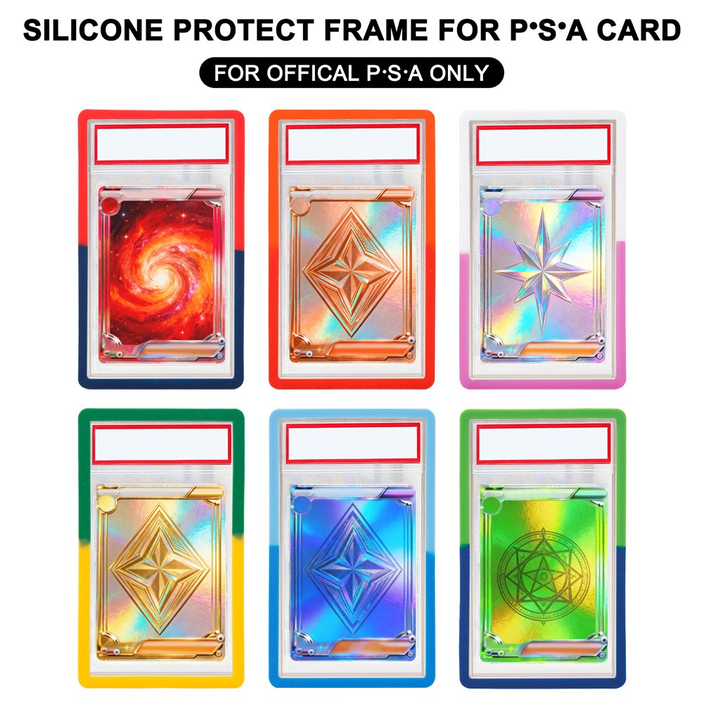 6Color Stackable Silicone Slab Bumper Guard Protector Frame For PSA Graded Card