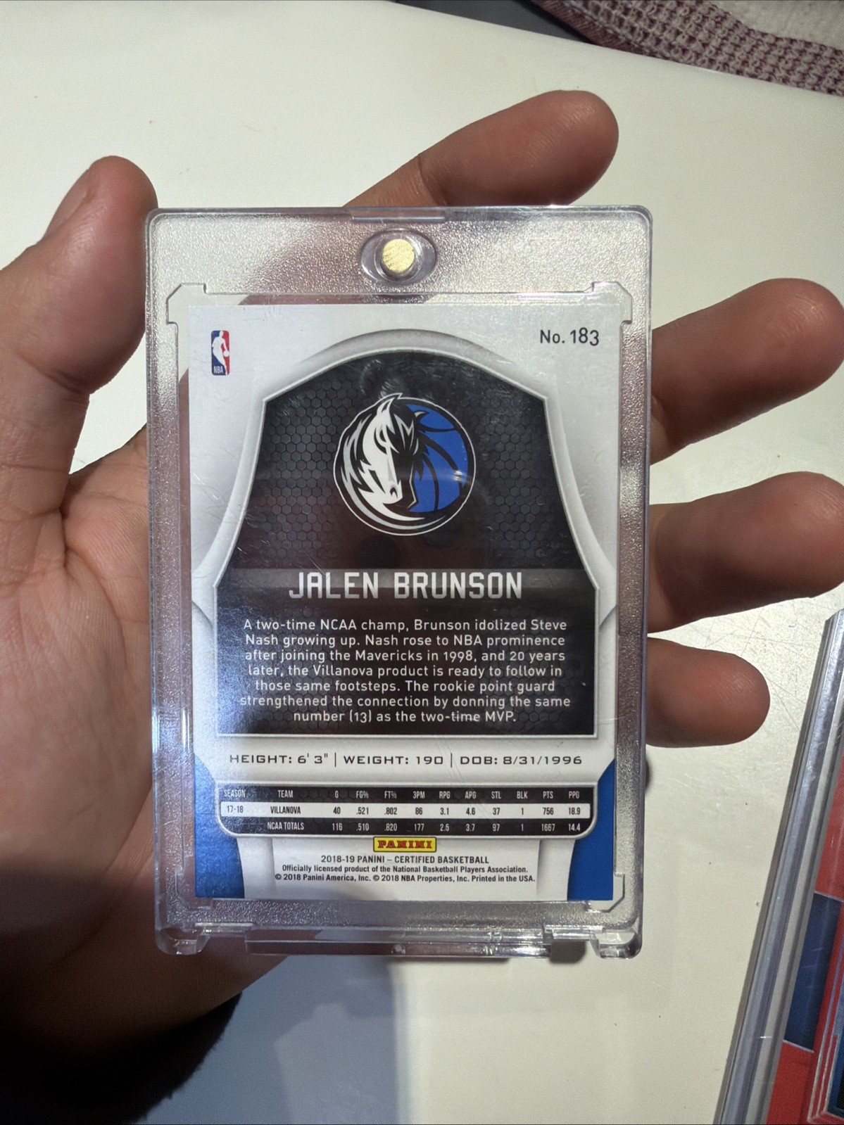 (PROOF) SIGNED JALEN BRUNSON ROOKIE Panini Certified – Jalen Brunson #183
