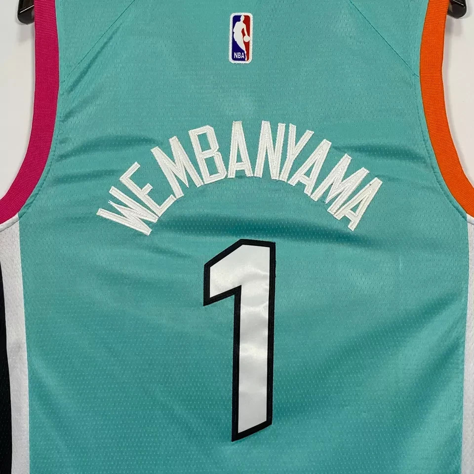 Duty-Free Victor #1 Wembanyama Men’s Stitched Jersey 5 Colors
