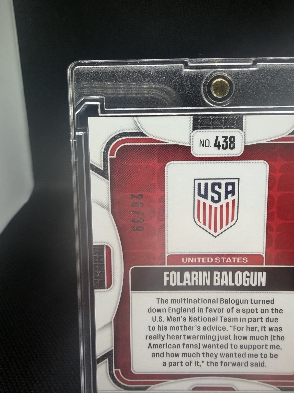 Panini Prizm FIFA World Cup 2026 RARE Folarin Balogun United States🔥#438 26/39